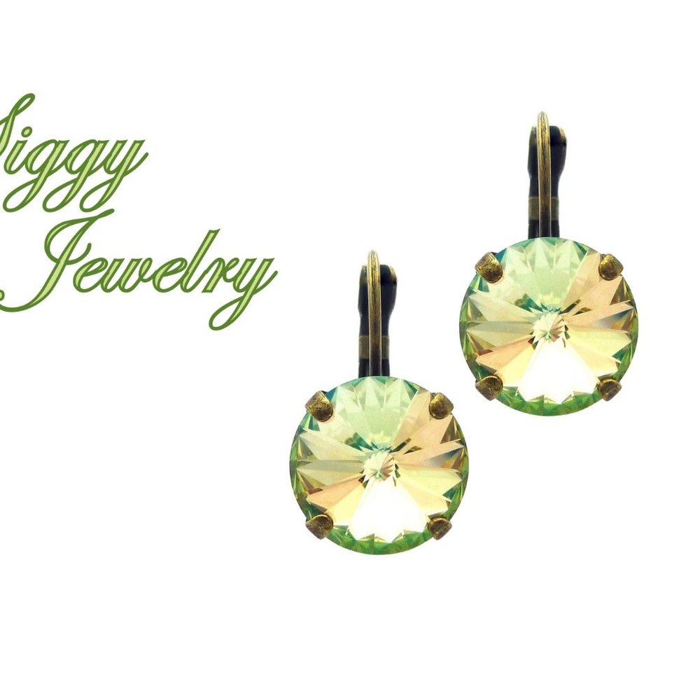 Swarovski Crystal Luminous Green Drop Earrings